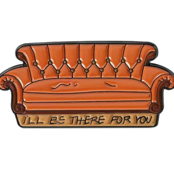 Friends TV show Couch “I’ll Be there for you” Pin brooch brown enamel lapel flai - Picture 1 of 4